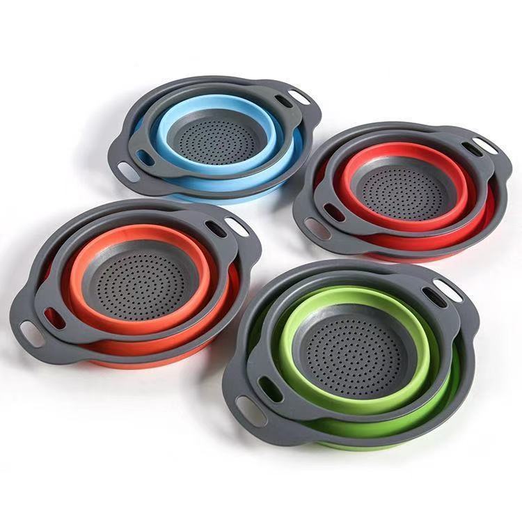 Foldable Silicone Drain Basket | Portable Kitchen Collapsible Strainer