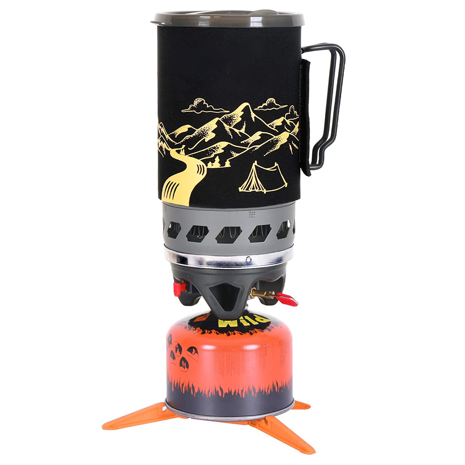 Système de cuisson de réchaud de camping portable monobloc avec pot de 1.4 litre