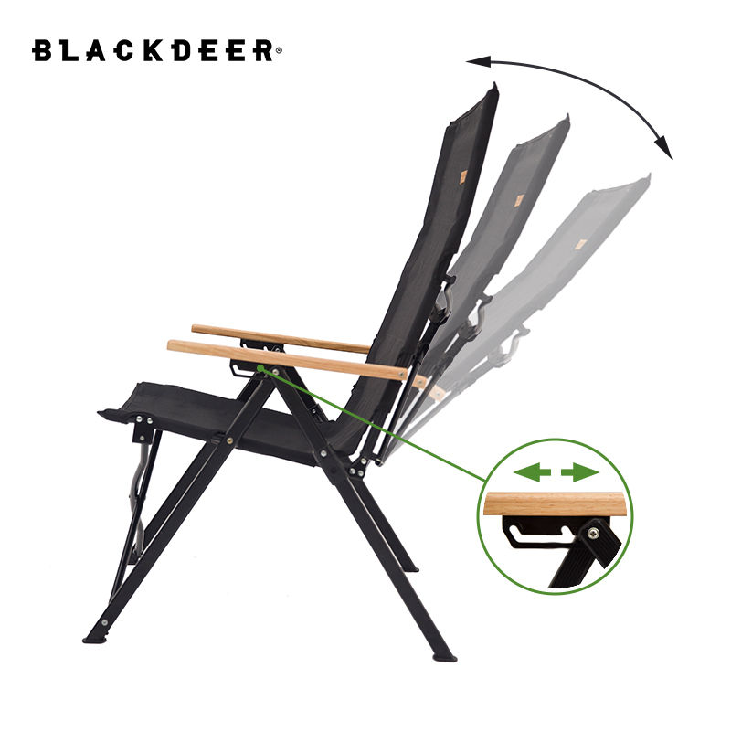 BLACKDEER Outdoor Folding Chair Three-Speed Adjustable Long Back Chair outdoor camping picnic beach Relaxation Aluminum alloy