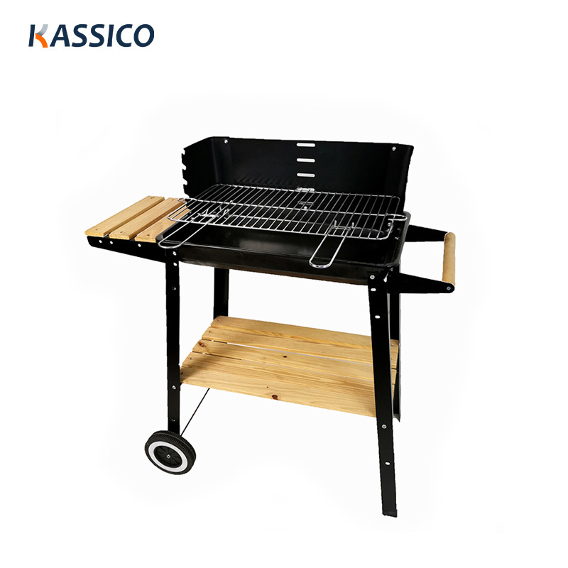 Portable Trolley Outdoor Steel BBQ Grill