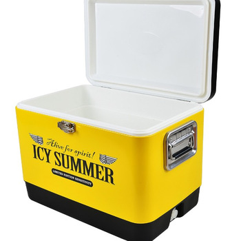 Coffre à glace à vin en acier inoxydable 51L, glacière à bière