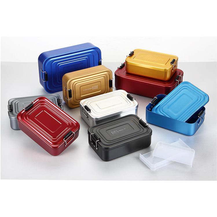 Outdoor Camping Lunch Box, Aluminum Bento Containers For Picnic Hiking Fishing Cooking