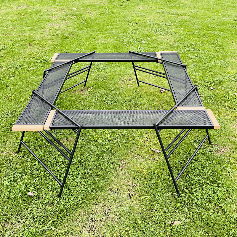 Table de filet de gril de feu de camp extérieur, cuisson sur grille