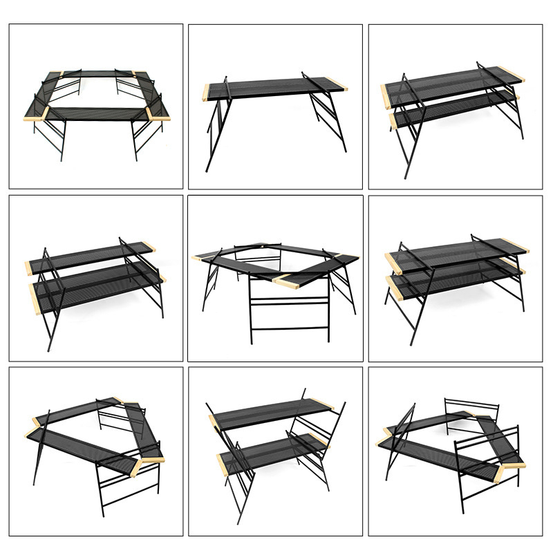 Table de filet de gril de feu de camp extérieur, cuisson sur grille