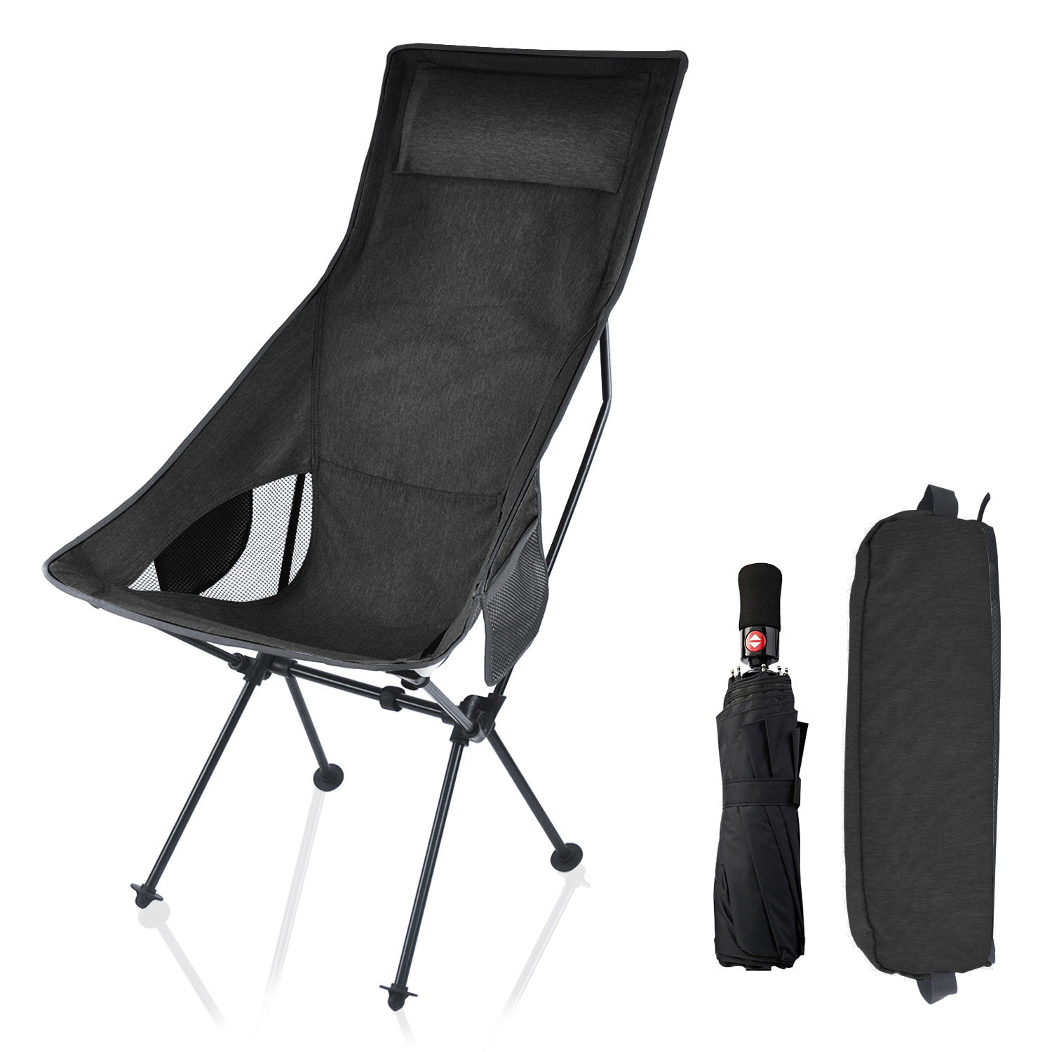 Portable beach fishing recliner outdoor foldable camping chair