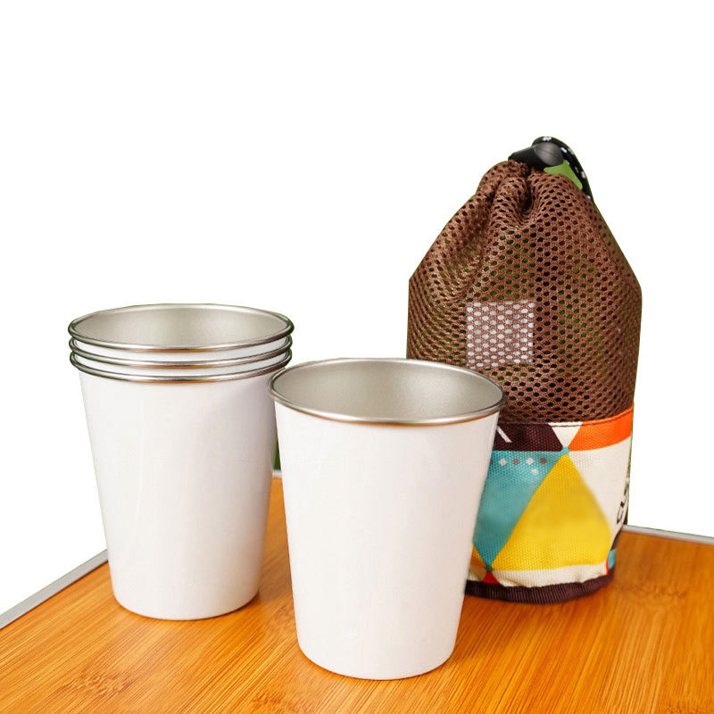 Outdoor portable stainless steel four piece cup