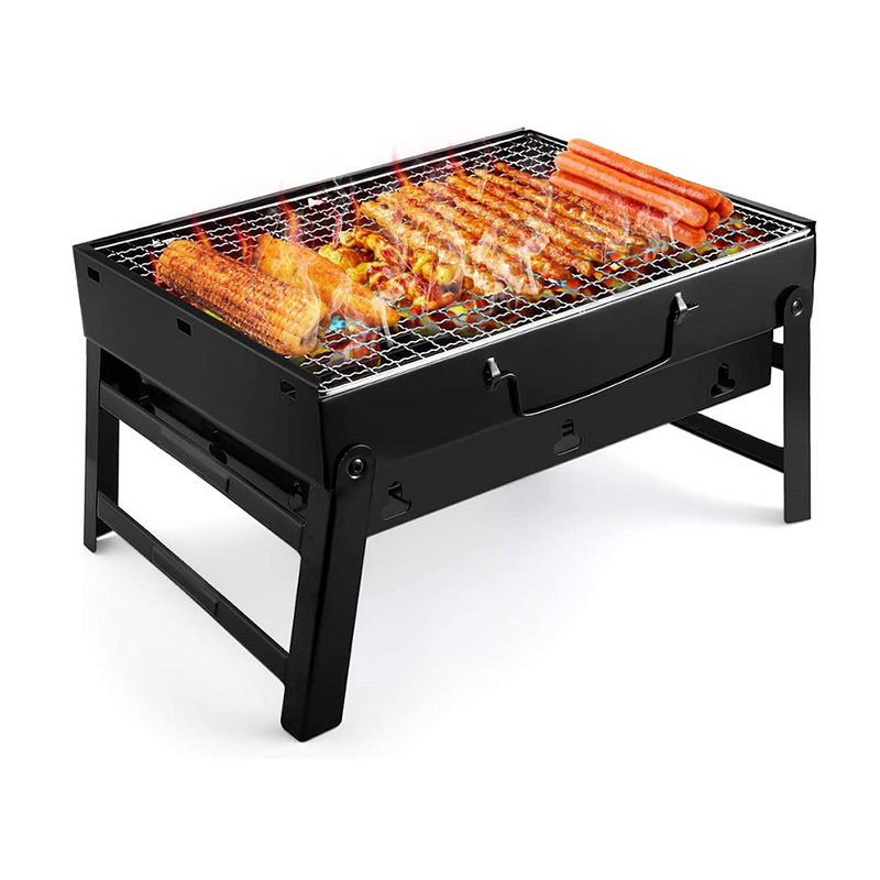 Outdoor Black Portable Foldable Camping BBQ Grill