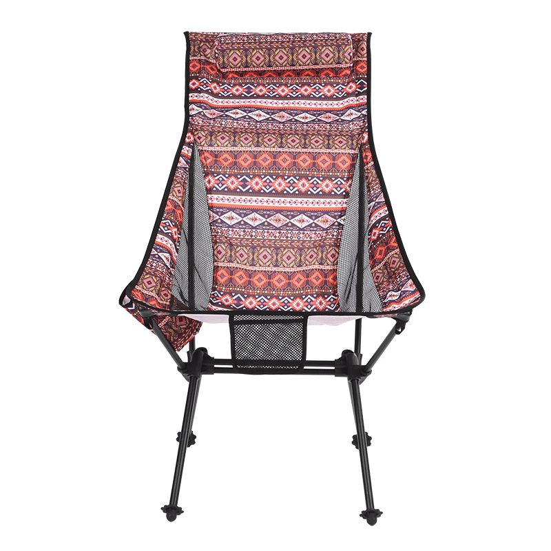 Portable Camping Beach Moon Chair With Colorful Ethnic Cloth