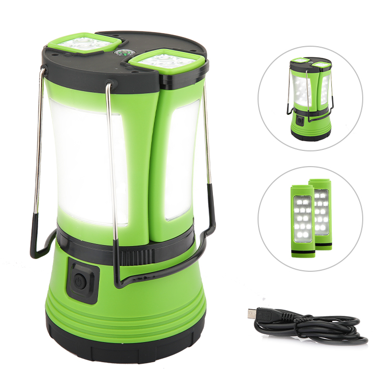 Led Camping Lantern with 2 Detachable Flashlights