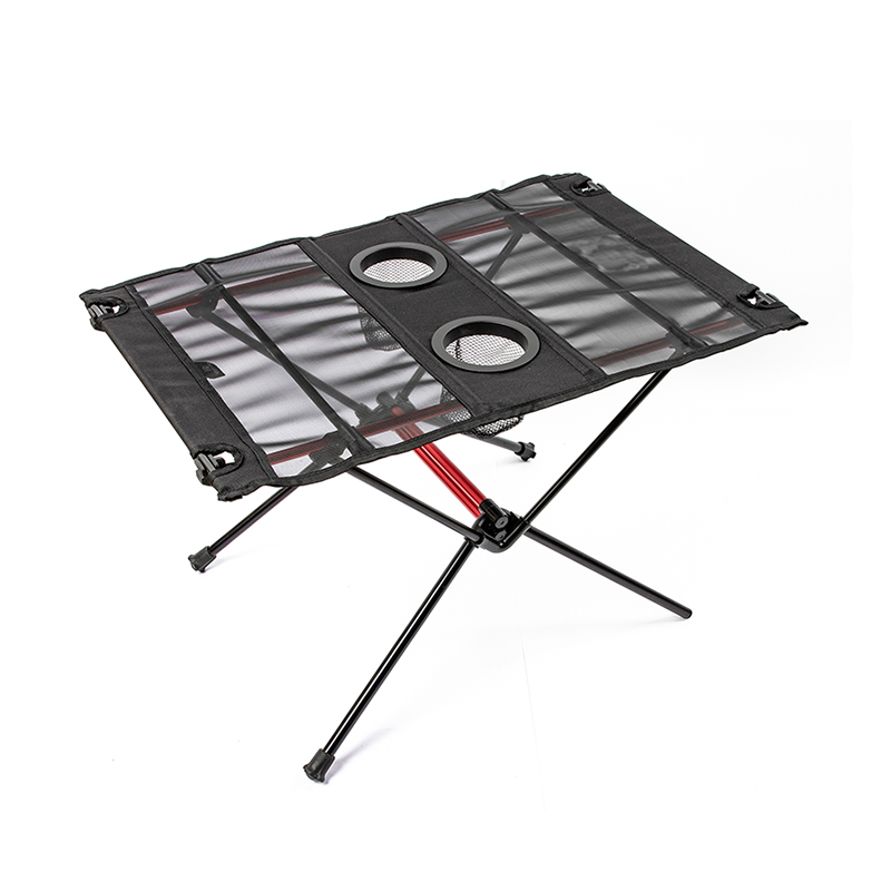 Folding camping picnic table with two cup holder