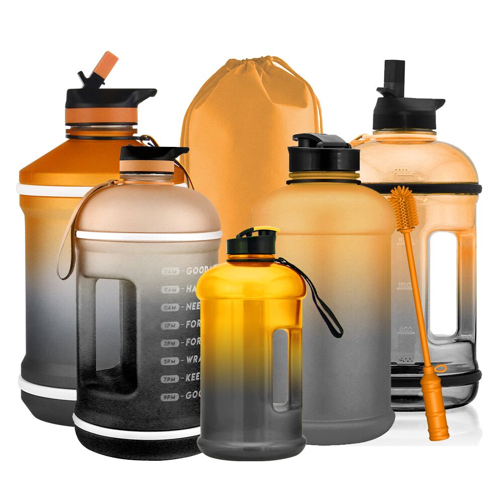 2.2L Plastic Water Bottle Custom Motivational Sport Water Bottle with Custom Neoprene Sleeve
