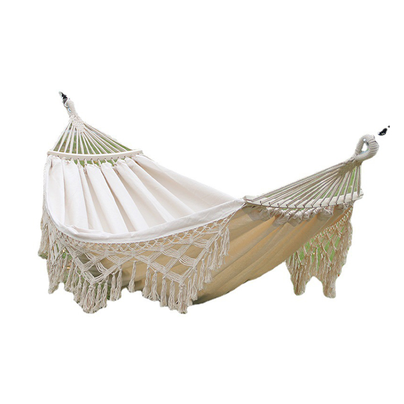 Outdoor indoor fringe hammocks camping swing hammocks with tassels