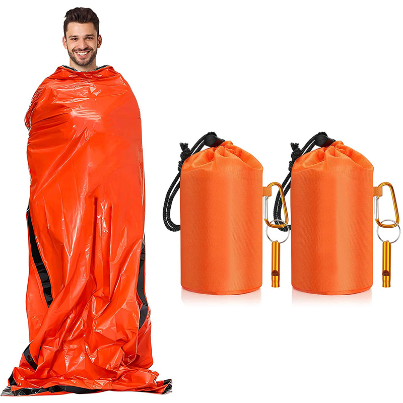 Outdoor Sleeping Bag & Mylar Blankets Survival Pack