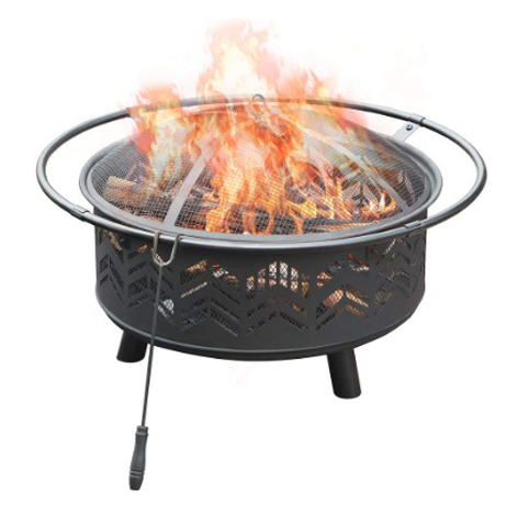 Square fire pit BBQ grill fire burner wood burning fire pit