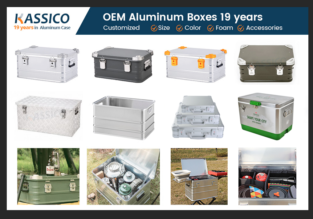 Boîtes et conteneurs de camping en aluminium pour les voyages en voiture en plein air