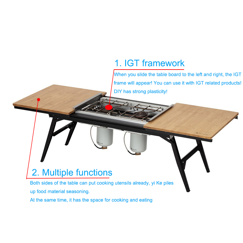 Outdoor IGT Folding Camping Table with Picnic Stove