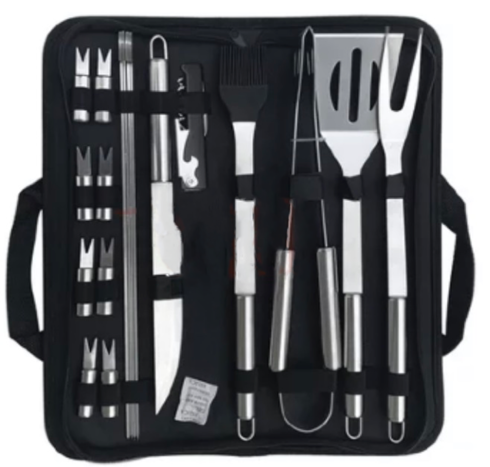 18-piece portable outdoor bbq tools set