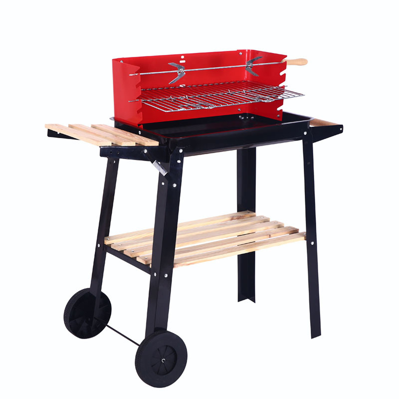 Portable Trolley Outdoor Steel BBQ Grill