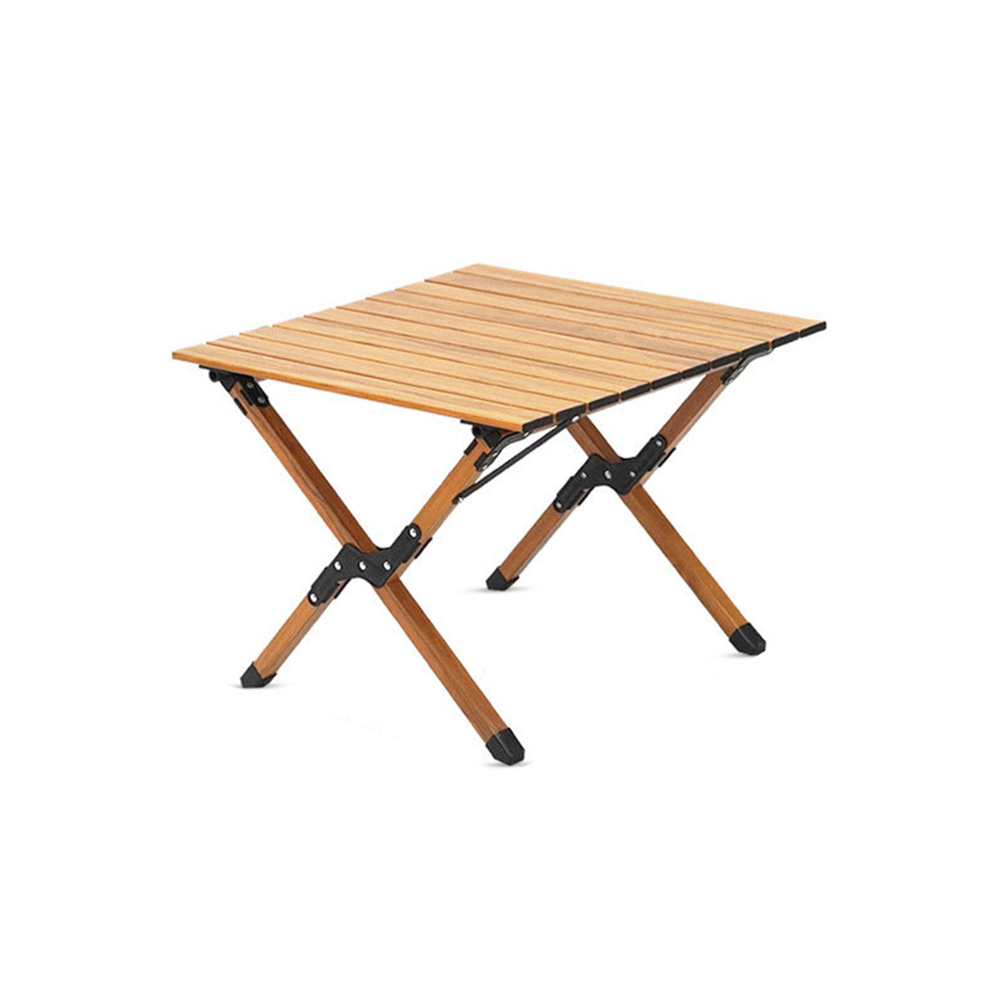 Folding Adjustable Lightweight Picnic Table Wood Egg Rolled Portable Table