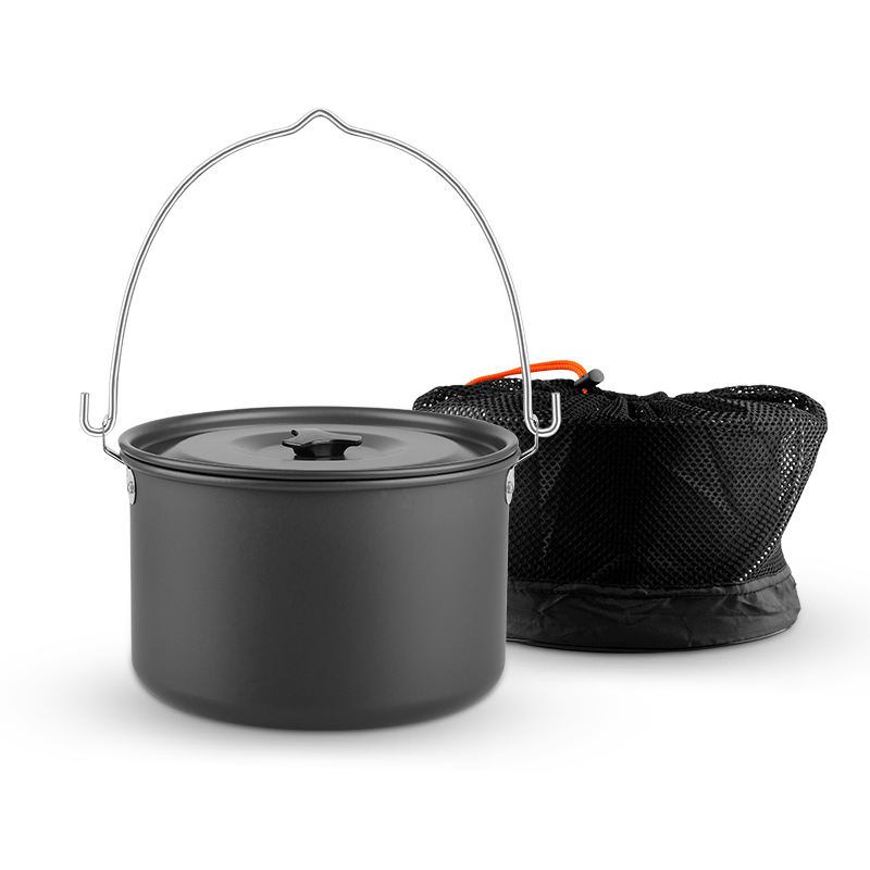 4L Outdoor Thickened Aluminum Camping Hanging Pots With Non-stick