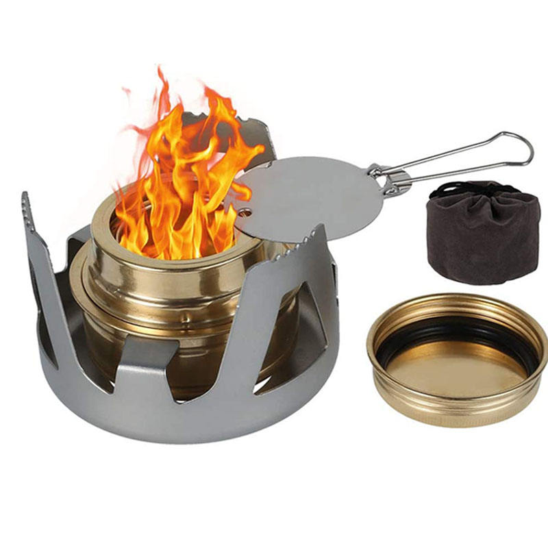 Outdoor Mini Brass Alcohol Stove Burner For Camping Hiking Backpacking