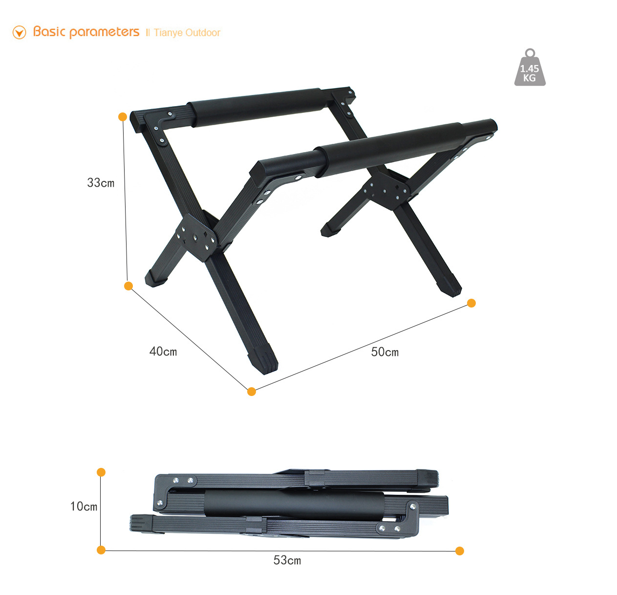 Outdoor Aluminum Folding Ice Bucket Rack, Storage Box Bracket Shelf