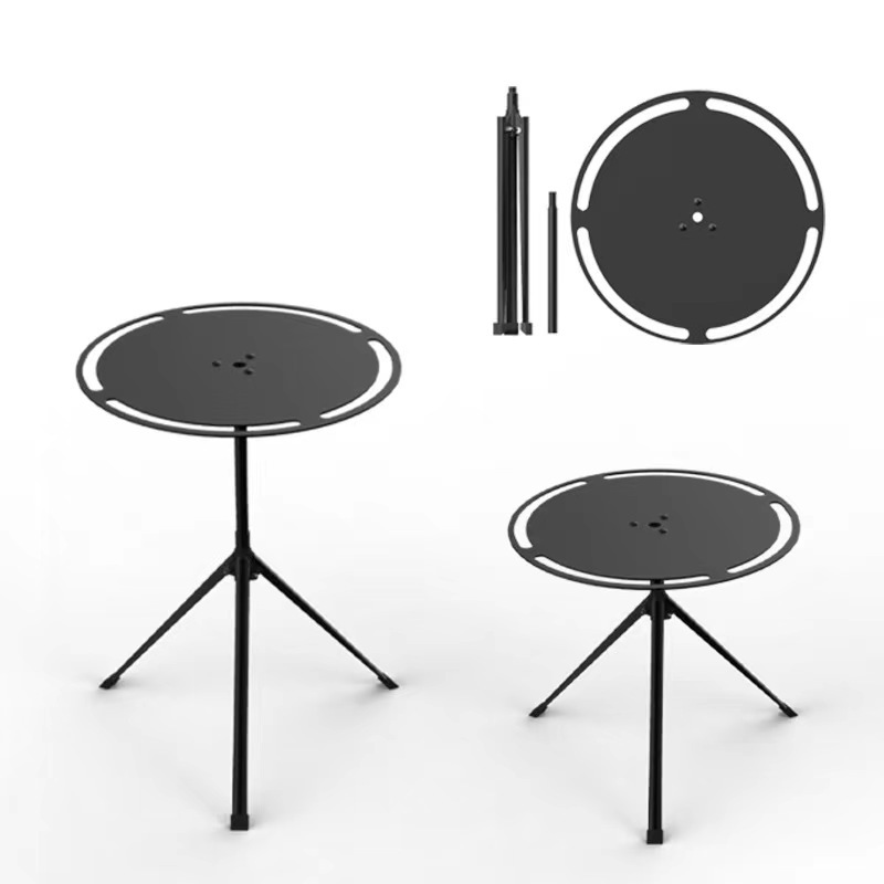 Aluminum Small Round Camping Table With Three Telescopic Legs