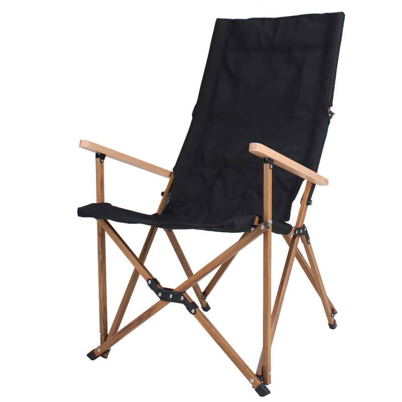 Aluminum Foldable Camping Chair With Wood Grain Tube - KASSICO