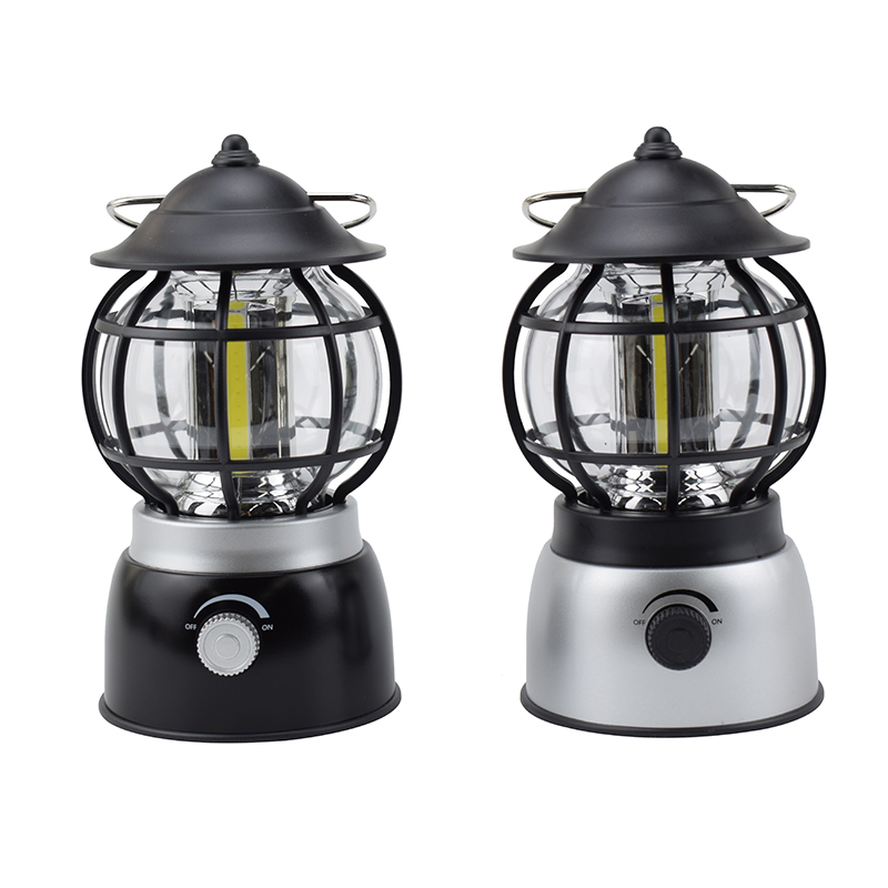 COB Retro Camping Lantern With Rotary switch & 3*AA Battery
