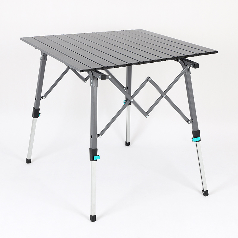 70x70 Aluminum Alloy Adjustable Folded Table For Outdoor Camping Hiking Barbecue Beach