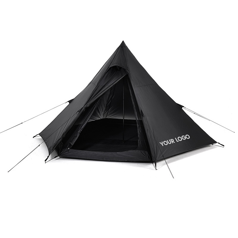 Black Outdoor Hexagon Indian Camping Tent
