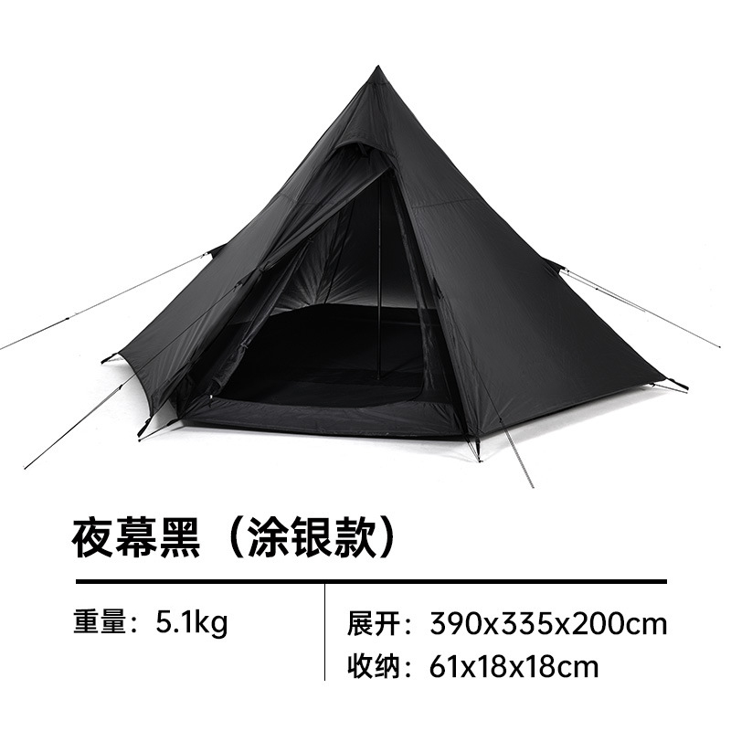 Black Outdoor Hexagon Indian Camping Tent