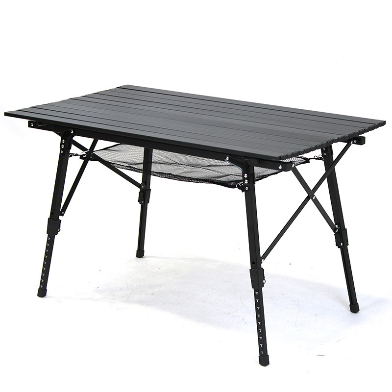 90cm Black Egg Rolled Up Aluminum Camping Table With Storage Bag