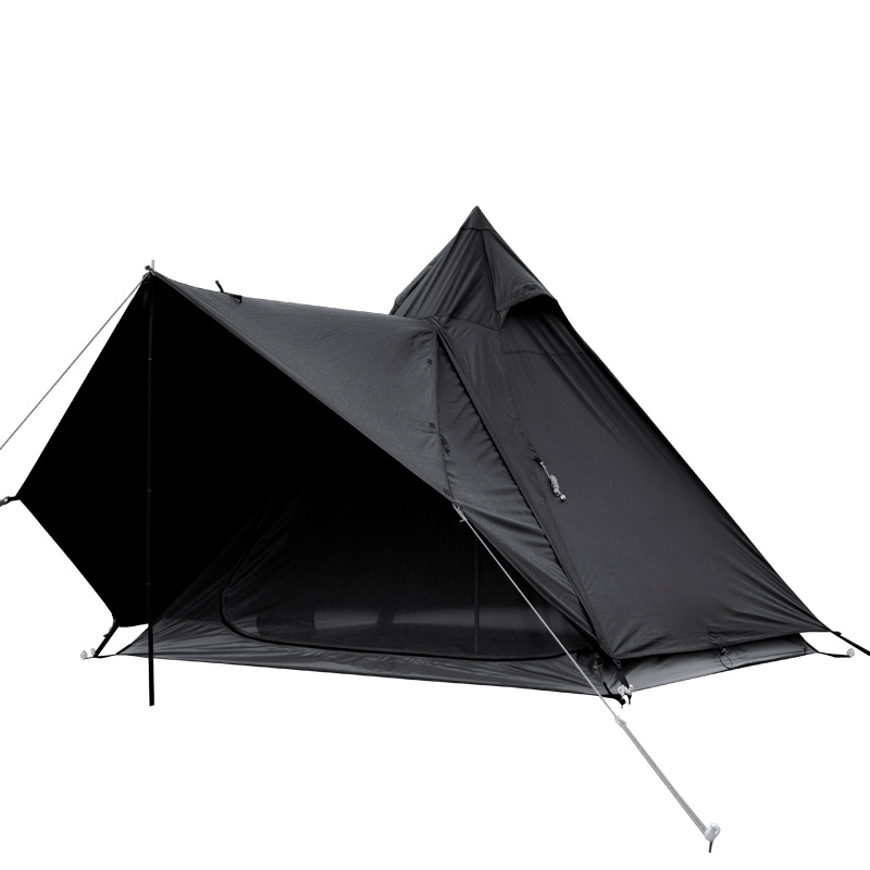 Waterproof Black Pyramid Spire Tent, Indian Sunscreen Camping Tent