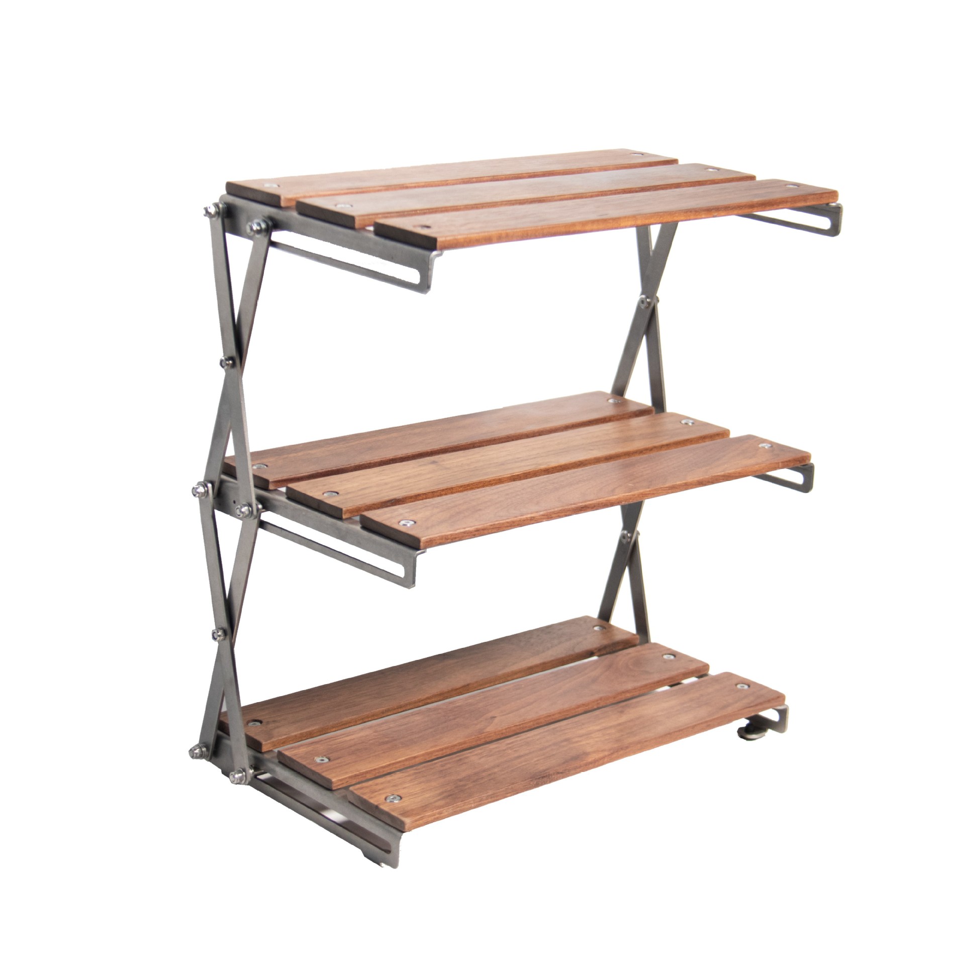 Walnut solid wood portable storage shelf