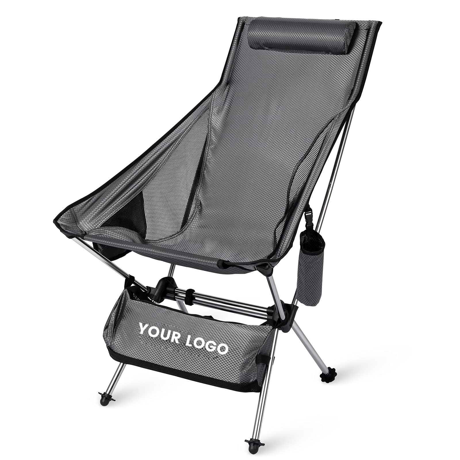 Custom Black Folding Camping Moon Chair