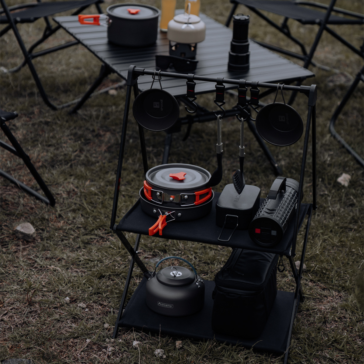 Aluminum Folding Camping Storage Shelves: Double and Triple Layer