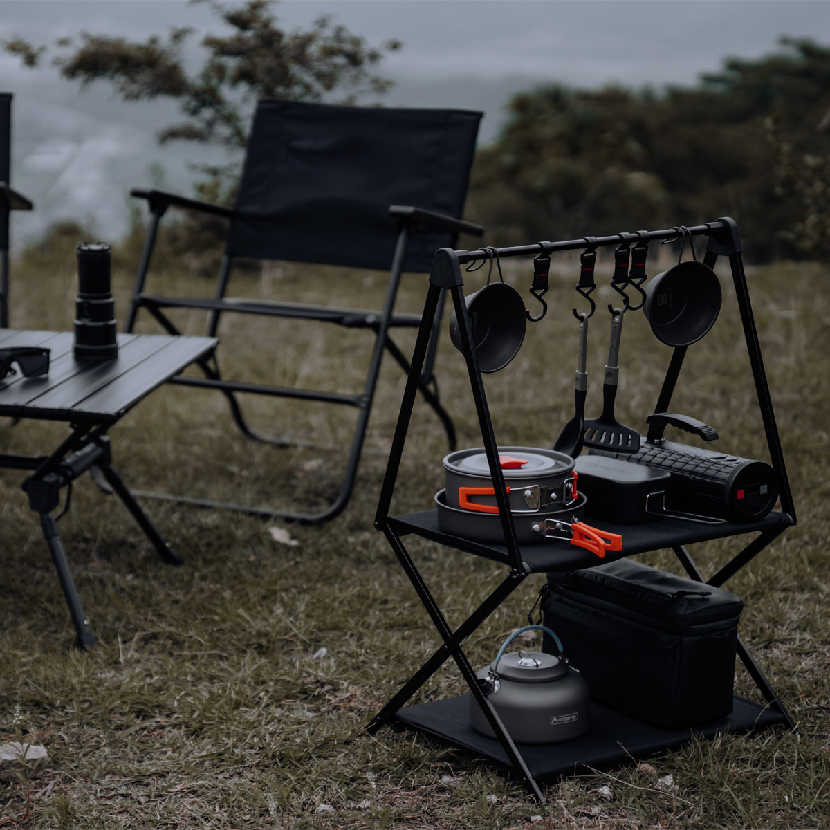Aluminum Folding Camping Storage Shelves: Double and Triple Layer