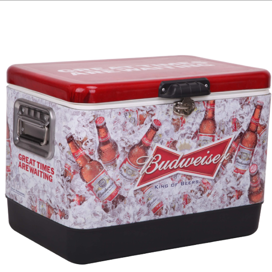 54QT Custom Logo Outdoor Iron Cooler Box, Metal Camping Car Fridge