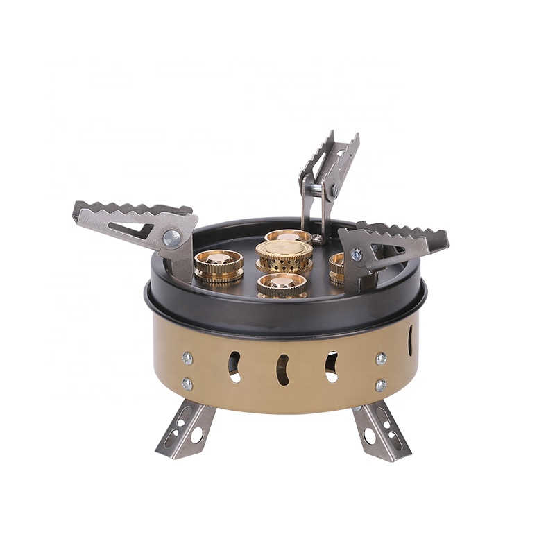 5 Head 11Kw Camping Stove, Windproof Gas Cooking Burner For Outdoor Backpacking/Hiking/Picnic/Auto Camping/Car Travel