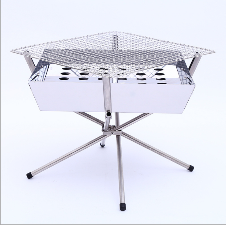 Outdoor fire burn portable solid rack folding stove