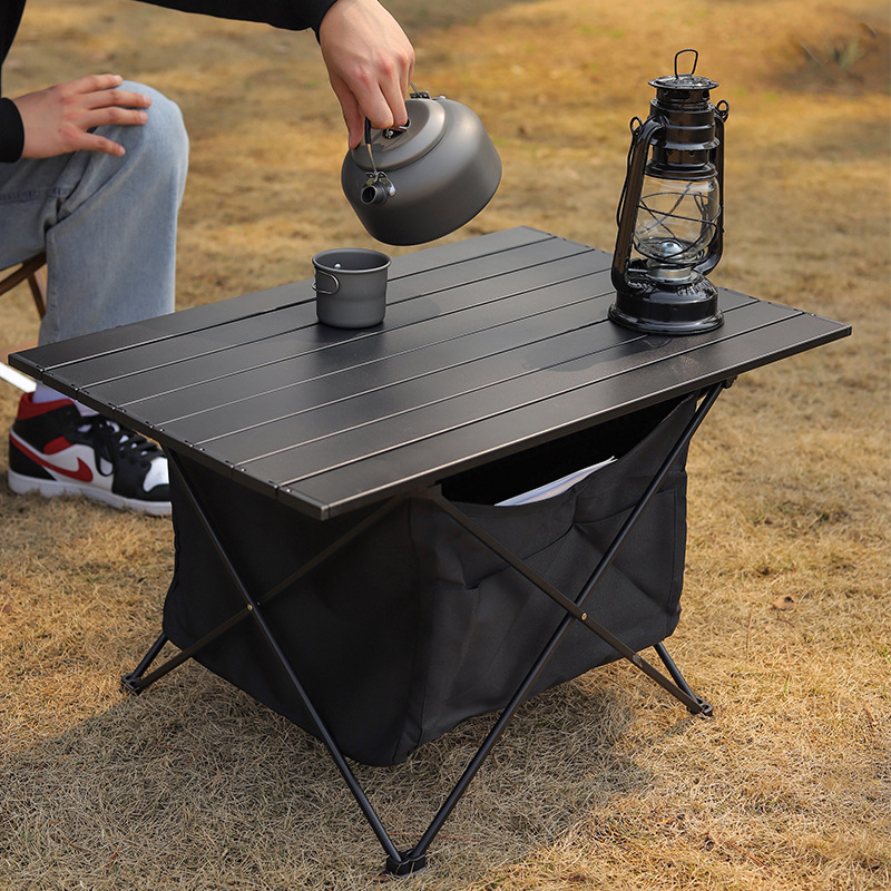 Ultra Light Folding Desk Camping Table Foldable Outdoor Dinner Desk Party Picnic BBQ Black Storage Bag self drive camping Table