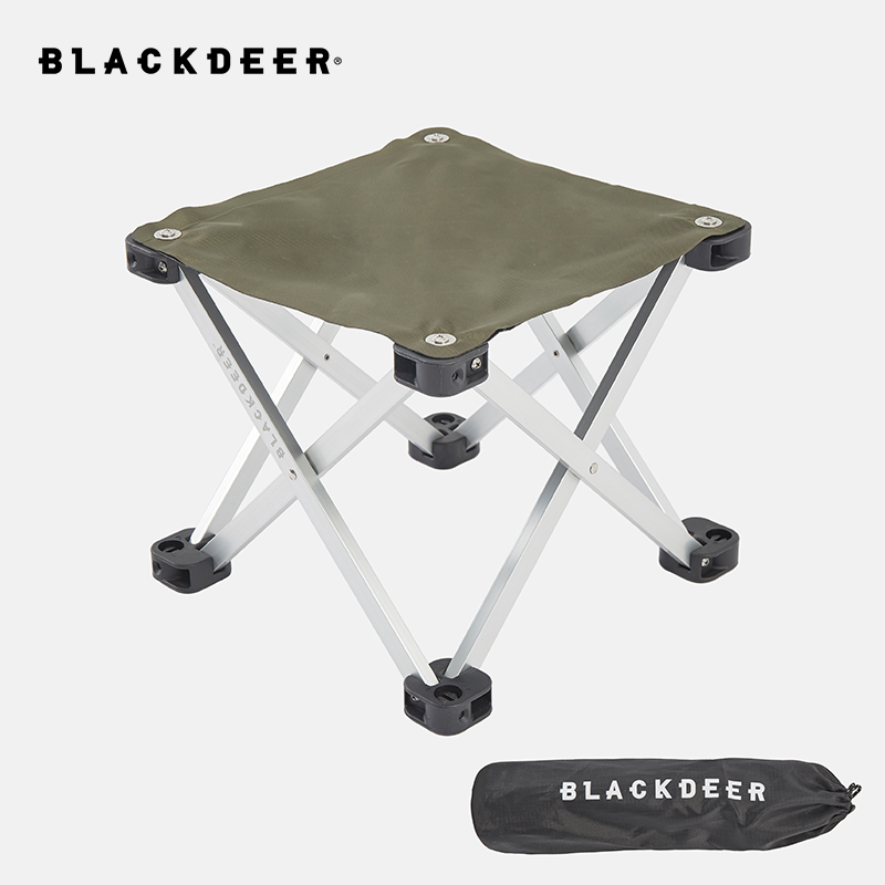Blackdeer Portable Folding Camping Chair Foldable Stool Black Small Aluminum Oxford Seat Outdoor for Fishing hiking Travel