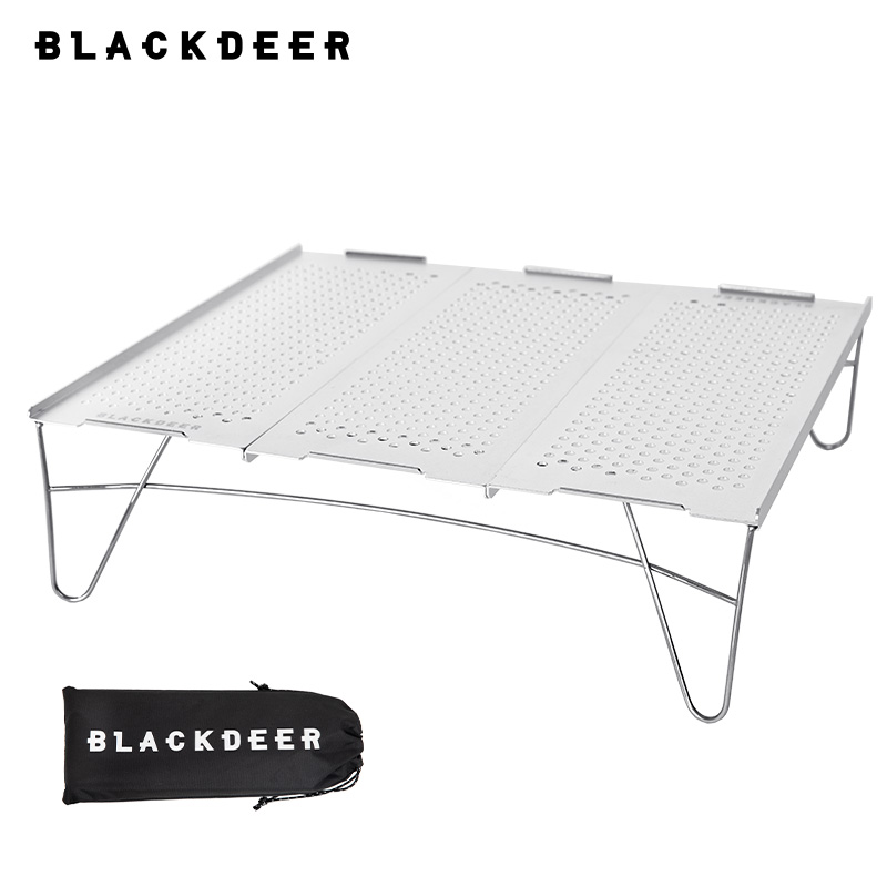 Blackdeer Outdoor Table Foldable Portable Aluminum Alloy Ultralight Camping Barbecue MINI Table Camping Furniture silver