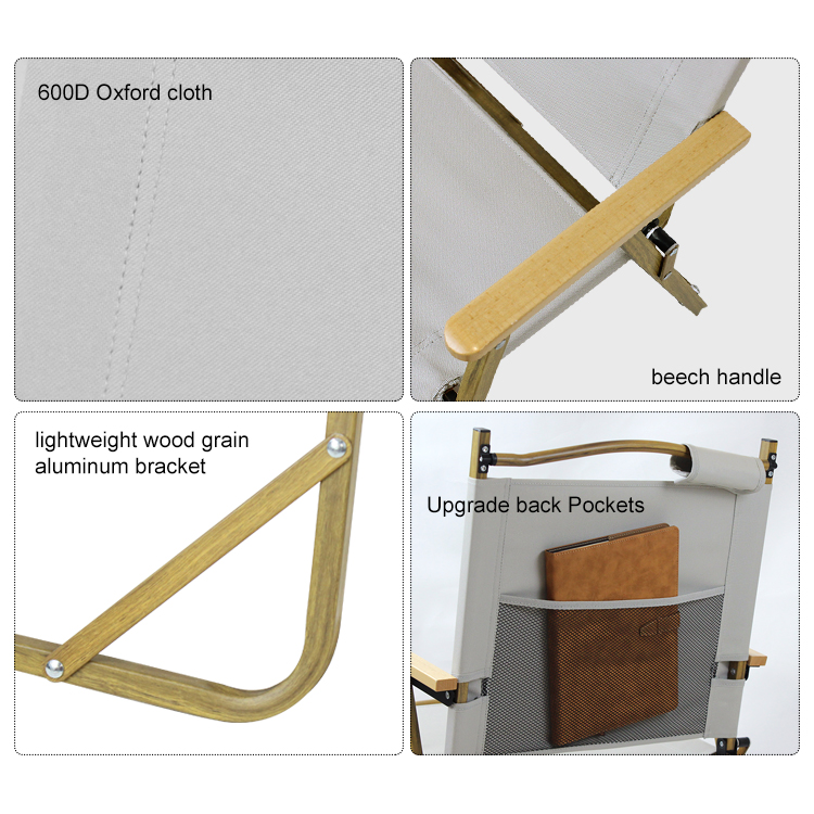 Wood Grain Aluminum Folding Kermit Camping Chair