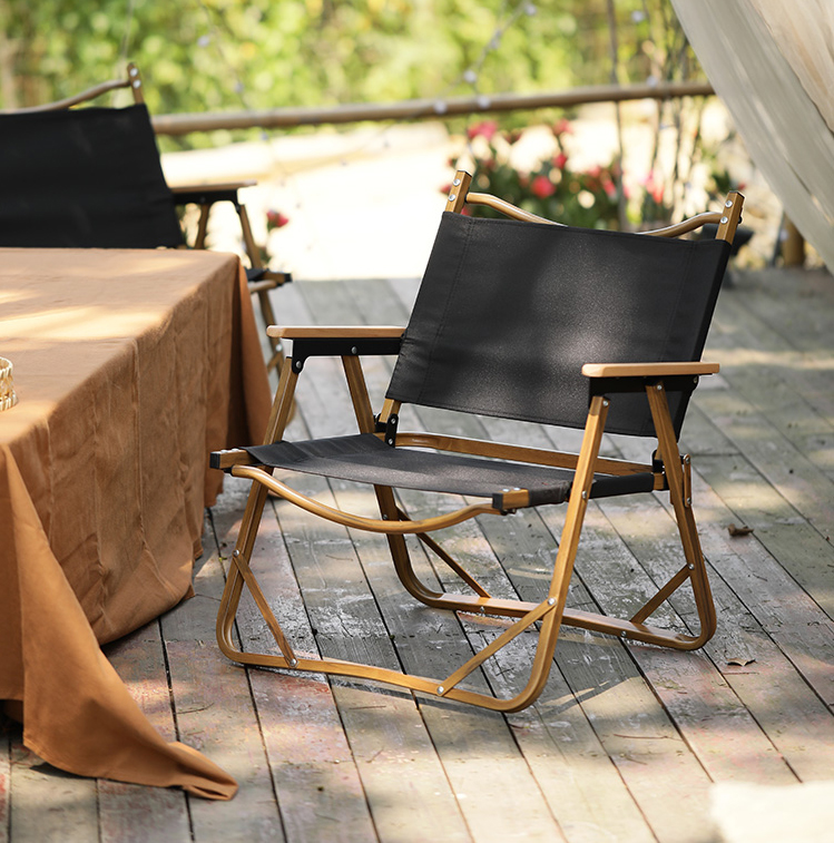 Wood Grain Aluminum Folding Kermit Camping Chair