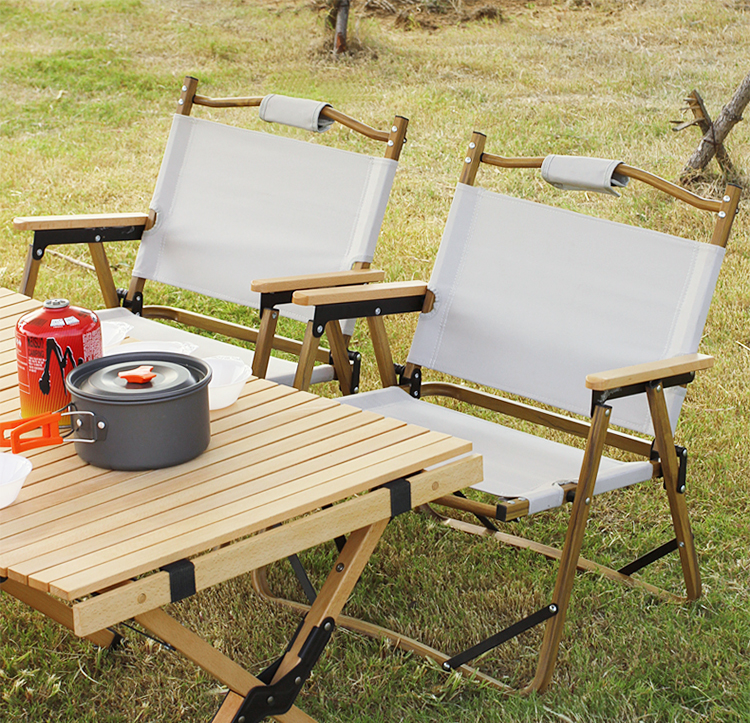 Wood Grain Aluminum Folding Kermit Camping Chair