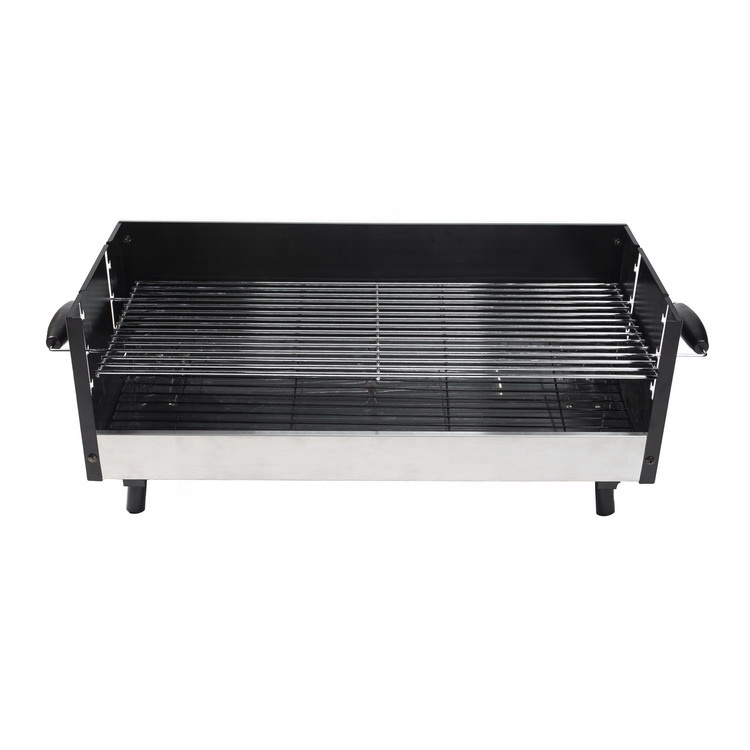 Outdoor Picnic Charcoal BBQ Grill with Height Adustable & Windshield