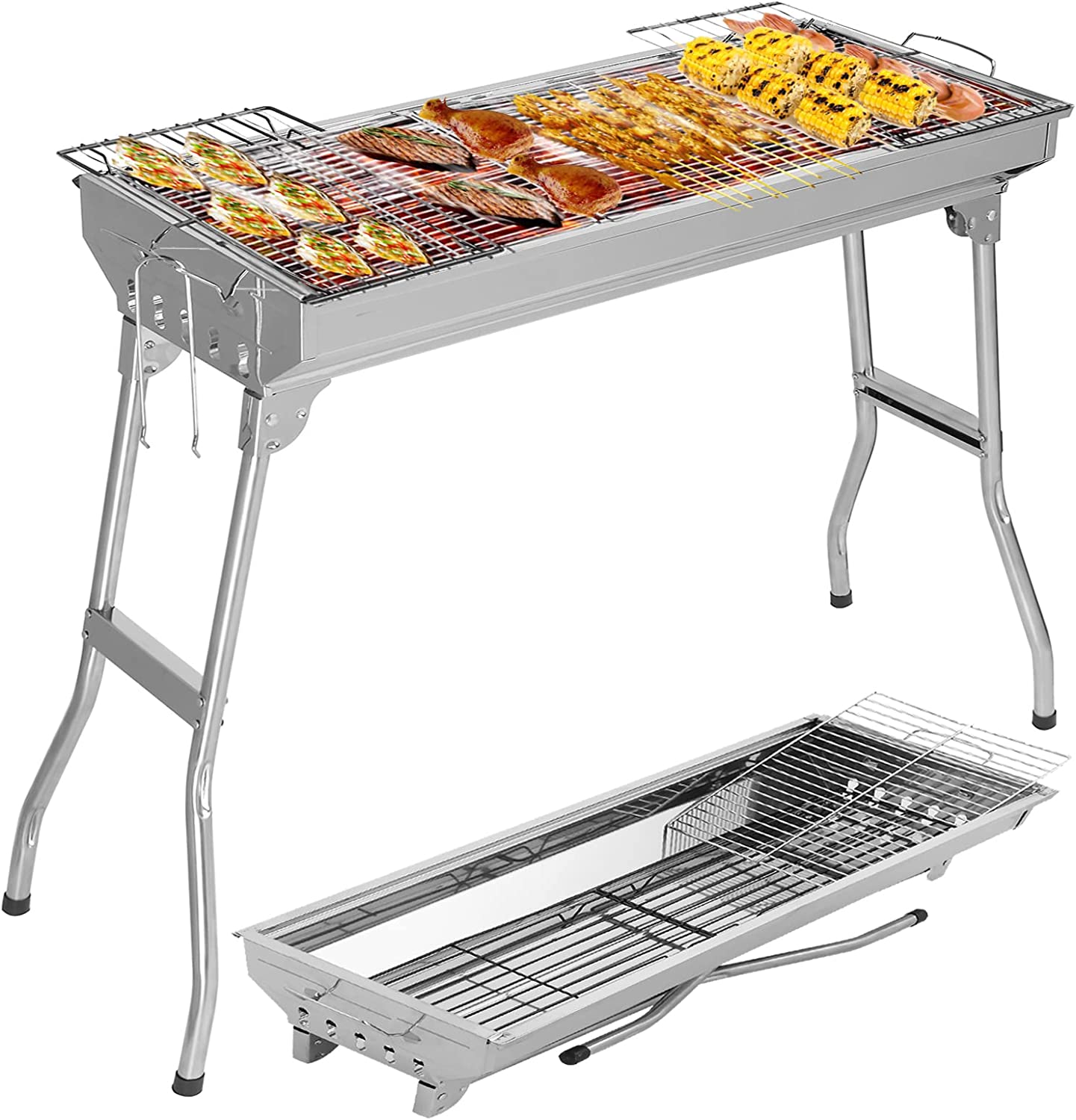 70*31*71cm Portable Stainless Steel BBQ Rack Grill