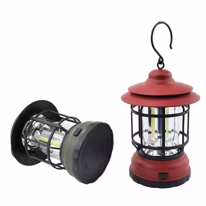 AA Battery Vintage LED Camping Outdoor Tent Retro Lantern Light
